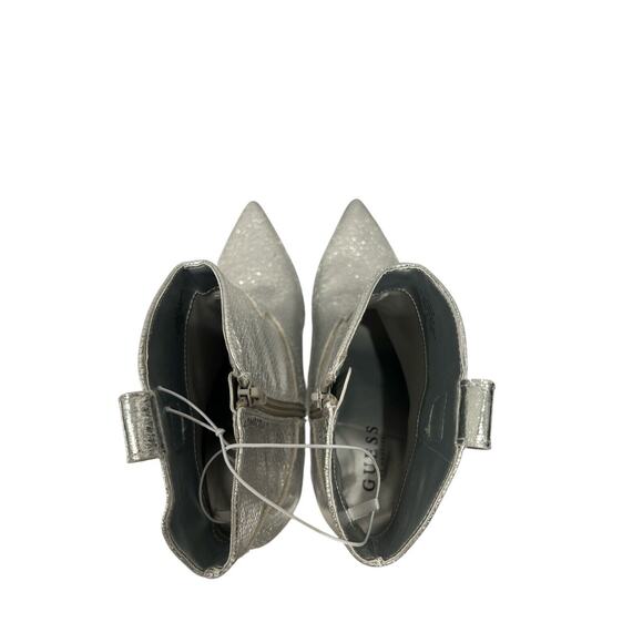 Guess Women’s Silver Snakeskin Pattern Ankle Boots With Stliletto Heel Size 9.5 - Picture 6 of 7